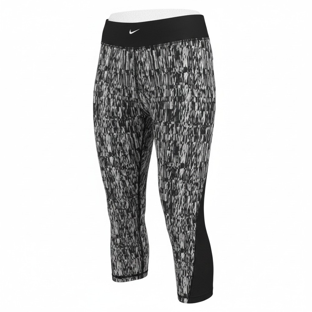 Leggings Nike Small Womens Black White Excellent Dri-FIT Abstract Run Crop